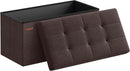 SONGMICS Mazie Collection - 30 Inches Folding Storage Ottoman Bench, Ottoman Foot Rest, End of Bed Bench, Storage Chest, Load 660 lb, for Living Room, Bedroom, Entryway, Brown ULSF047K02 by CozyNest Decor