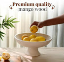 Folkulture Wooden Fruit Bowl for Kitchen Counter | 12" Large Premium Eco Friendly Banana Fruit Basket for Kitchen | White Wood Bowl with Holder, Pedestal for Table Decor, Centerpiece for Dining Table by CozyNest Decor
