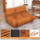 Full Foam Loveseat Sofa,Adults Bean Bag Chairs Floor Couch with Soft Waterproof Fabric,Armless Fireside Lounge Chair for Living Room,Apartment and Office (DarkOrange) by CozyNest Decor
