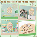 R HORSE 3D Mallard Duck 1st Birthday Wood Photo Display Board, One Lucky Duck Baby's First Year Picture Frame, 1-12 Months Milestone Board Birthday Decorations Keepsake Gift for Baby Nursery Decor by TinyTreasures Baby Boutique