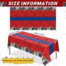 Oudain 5 Pcs Spider Tablecloth 108 x 54 in Red and Blue Plastic Disposable Table Covers City Web Theme Birthday Party Decorations Large Table Cloths for Party Indoor Outdoor (Classic) by CozyNest Decor