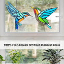 Royxen 2 Pack Hummingbird Stained Glass Window Hangings Handmade Bird Sun Catcher for Home Window by GreenHaven Gardens