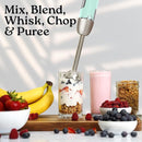 Zulay Immersion Stick Mixer Hand Blender - 800 Watts, Turbo Mode, 5-ft Power Electric Cord, Handheld Portable, Stainless Steel Blades - For Effortless Blending Smoothie, Soup, Baby Food, Puree - Aqua by TinyTreasures Baby Boutique