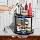 Lazy Susan Organizer 2 Tier - 9.2" Turntable Spice Rack for Table Top, Wooden Rotating Lazy Susan for Cabinet Pantry Kitchen Countertop Dining Table Cupboard Bathroom Vanity Storage(Black) by CozyNest Decor