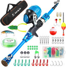 Kids Fishing Pole Kit Set，Portable Telescopic Fishing Rod and Reel Combo Full Kits for Boys, Girls, Beginner, Youth by TinyTreasures Baby Boutique