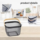 2 Pack Garden Harvest Baskets, Picnic Baskets with Durable Metal Mesh and Bamboo Handle, Perfect for Shopping, Gardening, Picnics, and Organizing by GreenHaven Gardens