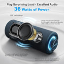 MIATONE Portable Bluetooth Speakers 36W Stereo Sound Bass Boost, 24H Playtime, Bluetooth 5.3 TWS Pairing Father Boy Friend Gifts for him (Blue) by TinyTreasures Baby Boutique