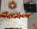 22 Inch Fall Chrysanthemum Wreath Harvest Floral Wreath with Apples Pinecones Berries and Eucalyptus Maple Leaves for Fall Thanksgiving Halloween Mantel Table Outdoor Front Door Wall Window by CozyNest Decor
