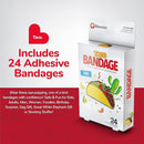 BioSwiss Bandages, Taco Shaped Self Adhesive Bandage, Latex Free Sterile Wound Care, Fun First Aid Kit Supplies for Kids, 24 Count by TinyTreasures Baby Boutique