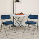 Flash Furniture Hercules Series Metal Folding Chairs with Cushioned Seat, Fabric Upholstered Event Chairs with 300-lb. Static Weight Capacity, Set of 4, Navy by GreenHaven Gardens