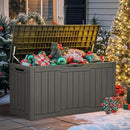 YITAHOME 100 Gallon Outdoor Storage Box, Large Water Resistant Resin Deck Box, Indoor Outdoor Lockable Storage Container for Patio, Garden, Cushions, Tools, Equipment (Taupe) by CozyNest Decor
