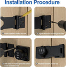 Password Rotary Hasp Locks, Black 4 Pack Cabinet Locks with Combination, Keyless Security Latch for Sliding Barn Door, Gate, Small Door, Closet, Drawers by TinyTreasures Baby Boutique