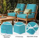 PNP FKJP 2 Pack Outdoor Chair Cushion 20" X 20" X 4", Waterproof Outdoor Seat Cushions with Non-Skid Ties, Aqua Blue (Cushion + Cover) by GreenHaven Gardens