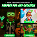 Dinosaur Party Favors Pack – Glow in the Dark Party Supplies | 6 Dinosaur Masks, 6 Bracelets, 6 Necklaces, 6 Wands, 42 Dino Glow Sticks & 80 Stickers | Birthday Classroom Halloween Trick or Treat by TinyTreasures Baby Boutique