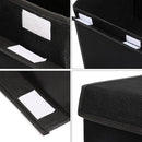 popoly 2 Pack Large Toy Box Chest Storage with Flip-Top Lid, Collapsible Kids Toy Storage Bin Boxes s for Toys, Playroom Organizers, 25"x13" x16" (Linen Black) by TinyTreasures Baby Boutique