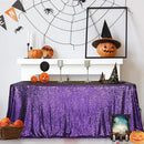 SquarePie Sequin Tablecloth 90 x 132 Inch Purple Sparkly Table Linen for Wedding Halloween Party by CozyNest Decor