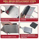 Grill Brush BBQ Cleaner Brush - Barbecue Brush for Outdoor Grill with 1 PCS Replacement Cleaning Head, Grill Cleaning Brush Bristle Free with Stainless Steel Scraper & Wooden Handle for Most Grate by GreenHaven Gardens