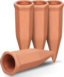 Terracotta Watering Spikes, Wine Bottle Watering Stakes, Slow Release Self Watering Planter Insert for Out | Indoor Plants, Vacation Plant Watering Devices, Automatic Plant Waterer, 4-Pack by CozyNest Decor
