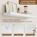 fuqing Floating Shelves for Wall, Bathroom Shelf Wall Mounted for Storage, Shelves with Invisible Bracket for Bedroom, Kitchen, Living Room, Farmhouse Small Book Shelf, 30 Inch Set of 2, White by CozyNest Decor