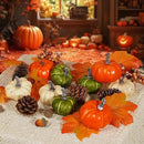 Artmag Pumpkin Decor Set, 25 PCS Fall Artificial Maple Leaves, Harvest Pumpkins, Acorns, Pine Cones and Orange Berry Stems Decorations for Fall Thanksgiving Table Decor by CozyNest Decor