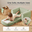 Tiny Land 2-in-1 Foldable Kids Couch with Pockets – Soft Thick Toddler Sofa, Lounger Couch, Convertible Kids Chair for Playroom, Bedroom or Living Room, Gift for Boys & Girls(Green) by CozyNest Decor