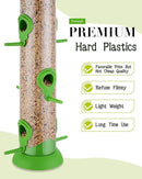 Bird Feeder Premium Hard Plastic for Wild Bird Feeders for Outdoors, Tube Bird Feeders for Outdoors Hanging,14 Inch 6 Port Lawn,Pack of 1 by CozyNest Decor