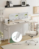 Frylr Small Folding Computer Desk – Portable 55.1 Inch Foldable Laptop Table, Collapsible and Compact for Easy and Fast Setup, Lightweight for Small Spaces, Home Craft and Study Use, White Ash by CozyNest Decor