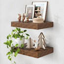 Deep Floating Shelves for Wall | 16 Inch Wide x 12 Inch Deep Floating Shelves Set of 2 | Rustic Wood Wide Wall Shelves | Bookshelf Laundry Shelf TV Shelf by CozyNest Decor