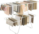 SONGMICS Clothes Drying Rack, Foldable 2-Level Laundry Drying Rack, Free-Standing Laundry Airer, with Height-Adjustable Wings, 33 Drying Rails, Sock Clips, White and Green ULLR053C01V1 by CozyNest Decor