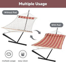 SUNCREAT Hammocks Portable Hammock with Stand, Hammock with Stand 2 Person Heavy Duty for Bedroom, Backyard, Patio, Balcony, Red Stripe by GreenHaven Gardens