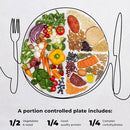 9" Portion Control Plate - Healthy Nutrition Plate for Adults and Teens, Melamine, Ideal for Weight Loss and Diabetes Management (4 Pack) by CozyNest Decor