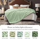 Amélie Home Faux Fur Throw Blanket for Couch, Cozy Fuzzy Fluffy Fur Luxurious Soft Striped Plush Gift Blankets for Family Sofa Chair Bed Living Room Bedroom, 55"x70", Sage Green by CozyNest Decor