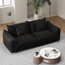 Modern Minimalist Chenille Modular Sectional Sofa, Oversized Couch and Loveseat Set with Thick Cushions, Upholstered Sofa for Small Spaces, Living Room, Bedroom, Office, Apartment(Black,75" Loveseat) by CozyNest Decor