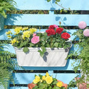 Sungmor 3 Pack Wall Hanging Planters, 16.5 Inch Railing Fence Hanging Flower Pots, Thickened Plastic Water Storage Plant Pot, Indoor Outdoor Garden Balcony Decor, Light Grey Large Plant Basket by CozyNest Decor