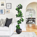 GarveeHome Fiddle Leaf Fig Artificial Tree with White Planter,7ft Faux Plants Indoor with Moss, Fake Rubber Tall Fake Floor Plant in Pot - Artificial Trees for Home Office Living Room Decor by CozyNest Decor
