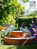 YEAHOME Garden Decor Outdoor Statues, 38"/36" Large Metal Heron Standing Yard Art, Blue Crane Lawn Sculptures Garden Decor for Outside Patio Porch Backyard, Set of 2 by GreenHaven Gardens