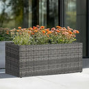 LEWIS&WAYNE Large Rectangular Block Planter Box Handmade Wicker Tall Planters for Outdoor Plants with Removable Liners Modern Planter for Indoor Outdoor Patio Deck - Gray, 30''x12''x16'' by CozyNest Decor