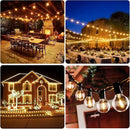 50FT LED G40 Globe String Lights, Shatterproof Outdoor Patio String Lights with 50+2 Dimmable Edison Bulbs, 50 Backyard Hanging Bistro Light Waterproof for Balcony Party Wedding Market Cafe by CozyNest Decor