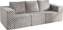 Modular Sectional Sofa 3-Seater Modular Couch with Deep Seat Memory Foam Cloud Chair with Pillows Oversized Sectional Sofa for Living Room Bedroom (Plush Grey, 3-Seater) by CozyNest Decor
