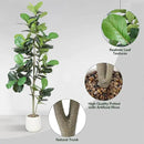 Artificial Fiddle Leaf Tree, 7ft Faux Plant Fake Ficus Lyrata Trees with White Planter, Artificial Fig Trees Floor Plants for House Office Living Room Indoor Home Decor, Housewarming Gift by CozyNest Decor