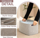 OIAHOMY 4 Pack Storage Baskets for Organizing, Cube Storage Bins for Shelves, Rectangle Storage Baskets With Handles, Woven Baskets for Storage, 12.7''Lx9''Wx7.8''H, Grey by TinyTreasures Baby Boutique