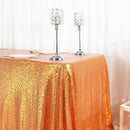 SquarePie Sequin Tablecloth 50 x 72 Inch Orange Sparkly Table Cloth for Halloween Thanksgiving Party Decoration by CozyNest Decor