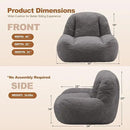 Homguava Bean Bag Chairs for Adults,Giant Beanbag Couch Adult Bean Bag Chair with Filler Included,Modern Lazy Sofa Comfy Chair for Living Room(Dark Grey) by CozyNest Decor