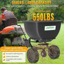 Tow Behind Broadcast Spreader, 200 LB Capacity,Fertilizer Spreader Holds up to 550 lbs with 13" Pneumatic Tires and Adjustable Flow Control Lever,for Fertilizer, Grass Seed, Salt, Ice Melt, Lawn by GreenHaven Gardens