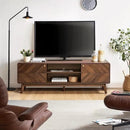 LuxenHome Mid Century Modern TV Stand, 63" TV Stands for Living Room for TVs up to 65", Entertainment Center with Storage, Wood TV Console with Tapered Legs, Television Stands by CozyNest Decor