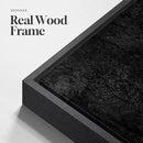 Framed Black Abstract Wall Art, Modern Canvas Prints Paintings Artwork for Walls, Square Minimalist All Black Pictures for Living Room, Hallway, Fireplace, Bedroom, Office, Bathroom Wall Decor by CozyNest Decor