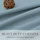 Total Blackout Linen Curtains 96 Inches Long for Bedroom 8 Foot Tall Heavy Thermal Rustic Country Light Blue Black Out Curtains for Living Room Window Drapes Stone Blue Gray Greyish Back Tab 2 Panels by CozyNest Decor