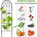 LZRS 2 Pack 71x20in Rustic Iron Arch Decoration Garden Trellis with Black Metal Coating – Perfect for Supporting Climbing Plants Outdoor, Roses, Vines, Flowers, and Vegetables. by GreenHaven Gardens