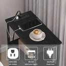 TUTOTAK Narrow LED Night Stand with Charging Station, Slim End Table with Plugins, Tall Side Table with 3 Fabric Drawer, Small Bedside Table with Storage, Set of 2, for Living Room, Black TB01BK073L by CozyNest Decor