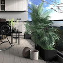 Galvanized Steel Planter Black Metal Outdoor Planter Powder Coated 32" x 12" x 16" Pot Metallic Heavy Pot Indoor & Outdoor, Commercial & Residential (L32 x W12 x D16, Black) by CozyNest Decor